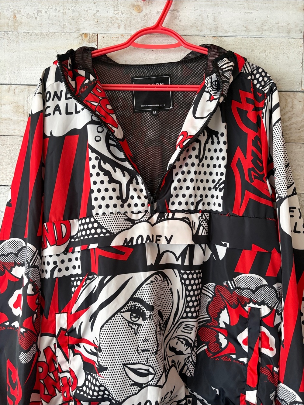 Reason Comic Book Print hooded windbreaker - Picture 6 of 8
